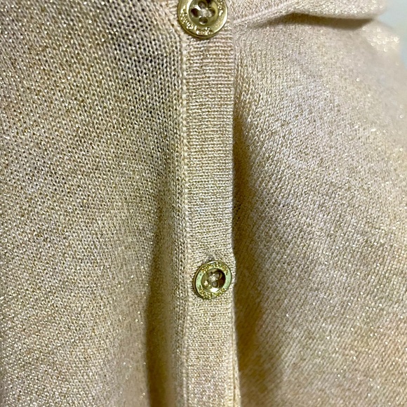 Lilly Pulitzer Valiente Wrap in Heathered Sand Dune with metallic gold buttons - Picture 6 of 8